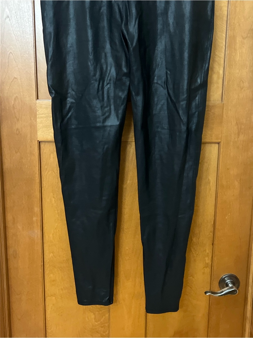 Spanx Faux Leather Black Leggings Womens 3X TALL - Picture 8 of 14